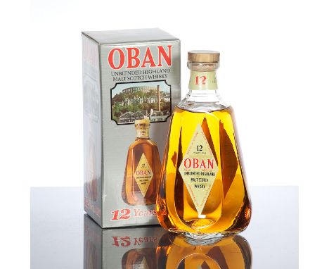 OBAN 12 YEAR OLD
Unblended Highland Malt Scotch Whisky. 75cl, 40% volume, with stopper, in carton. CONDITION REPORT: Very goo