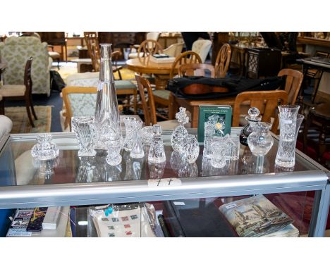 A Collection Of Decorative Cut Glass And Crystal Items Comprising Waterford Harp figure, Waterford boxed Christmas paperweigh