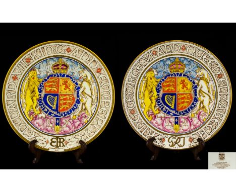 Paragon - Coronation Hand Painted and Printed Commemorative Cabinet Plates ( 2 ) to Celebrate. 1/ The Coronation of King Geor