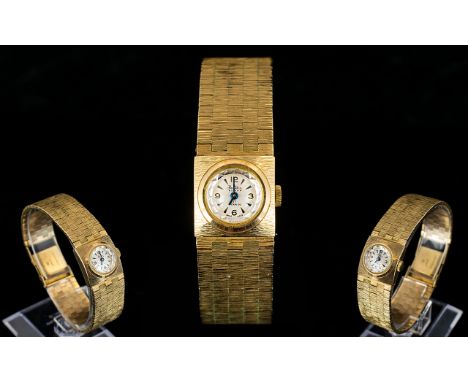 Incabloc Bentina Star 9ct Gold Ladies 1970's Retro Bracelet Watch Mechanical watch in superb condition, gold weight, 39 grams