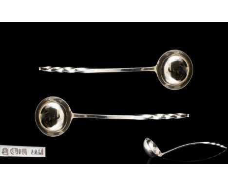 George III Fine Pair of Scottish Silver Toddy Ladles, Unusual Form, Both with Writhen Handles, Terminating In a Ball Point. M