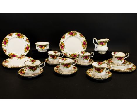 Royal Albert 'Old Country Roses' Part Tea Service to include 6 tea cups, 6 saucers, 6 sandwich/cake plates, a milk jug and su