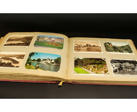 Late 19th /Early 20th Century Postcard Album Containing Approx 462 Mixed Cards Mostly 20th Century to include topographical, 