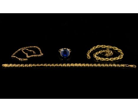 Contemporary Collection of 9ct Gold Bracelets, Various Designs, All Fully Hallmarked for 9.375. 14.1 grams Gold Weight + A 9c