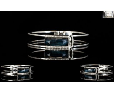 Stephen Webster Crystal Haze 18ct White Gold Diamond And Hematite Set Bangle Fully hallmarked, and stamped 'SW', clasp bangle