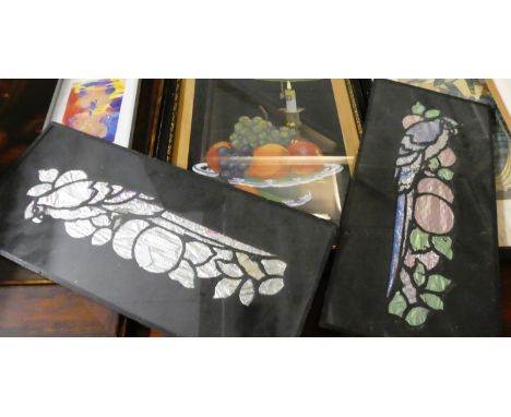 A Pair of Mid 20th Century Foil Parrot Pictures, Stencil Proof by Thomas Blaylock and a Kantiner Print 
