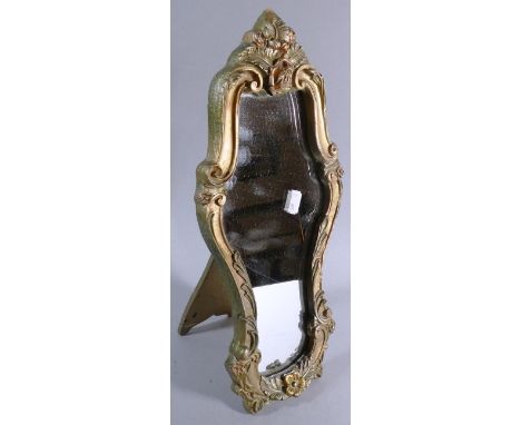 A Gilt Framed Easel Back Dressing Table Mirror, 42cm High 