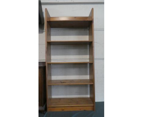 A Modern Pine Five Shelf Open Bookcase, 80cm Wide 