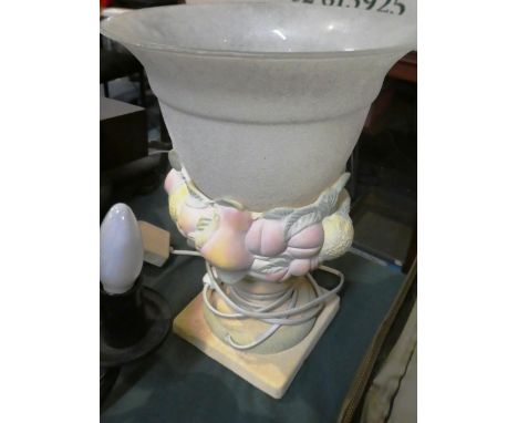A Modern Ceramic and Opaque Glass Table Lamp, 31.5cm High 