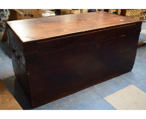 A Brass Mounted Camphor Wood Traveling Trunk, 91cm Wide 