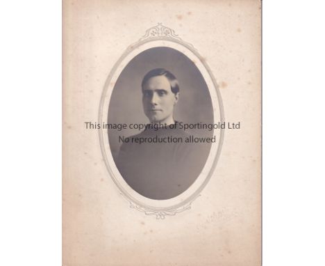 BILLY BUSHELL 1912-13   Studio portrait, oval photo of Billy Bushell of Croydon Common circa 1912-13. In 9" x 7" mount, shows