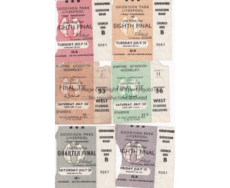 1966 WORLD CUP TICKETS      Six tickets plus a season ticket wallet and a sheet advising the holder to retain their Final tic