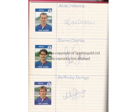 FOOTBALL AUTOGRAPHS 1990'S      A large hardback lined book filled with player stickers, some with signatures beside them. Ov