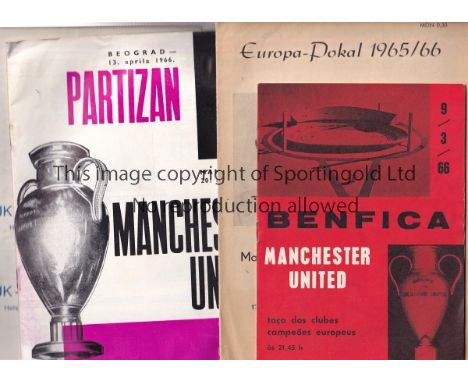 MAN UTD 65-6   Four Manchester United away European programmes, 65/6, European Cup games at HJK Helsinki (ticket office squig