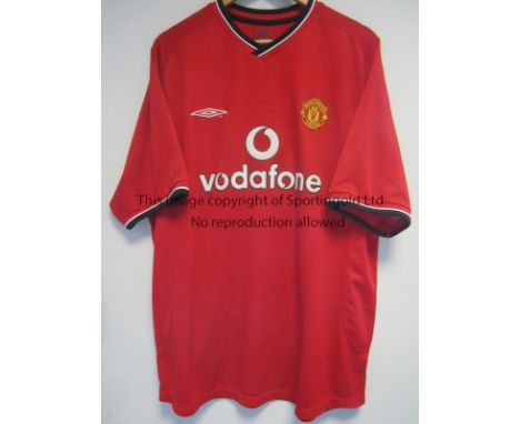 SCHOLES SHIRT - MAN UTD   Match worn 2000/2002 Manchester United Red Number 8 Paul Scholes short sleeved pre or post season f