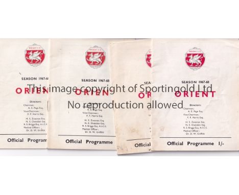 ORIENT    A collection of 80 Leyton Orient home programmes to include v Hull , Hapoel Petach Tikva (Fr) 1959/60 and the rest 