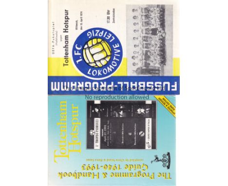 TOTTENHAM    Interesting Tottenham miscellany,  2 x Tottenham Hotspur Programme &amp; Handbook Guides 1946-92 and 46-93, vari
