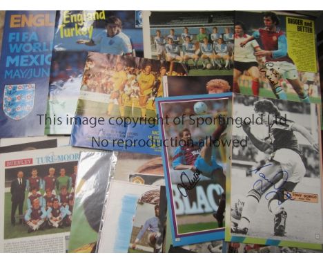 FOOTBALL AUTOGRAPHS / MISCELLANY       Over 90 signatures on newspaper and magazine pictures including Terry Venables, Ian Ca