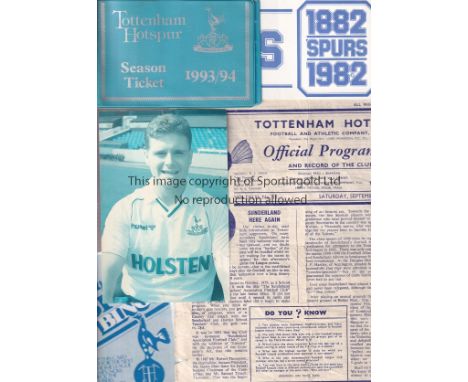 TOTTENHAM     Collection of Tottenham items inc 11 x 1950s home programmes in sub-standard condition  inc 6 x 50/1 inc Chelse