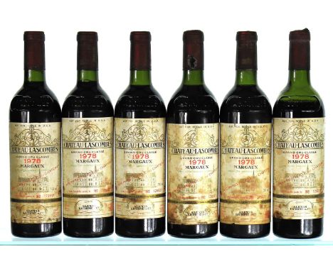 1978 Chateau Lascombes, 2eme ClassseMargauxStained labels, 1 bottle L/S and damaged capsule6x75clThese wines have been stored