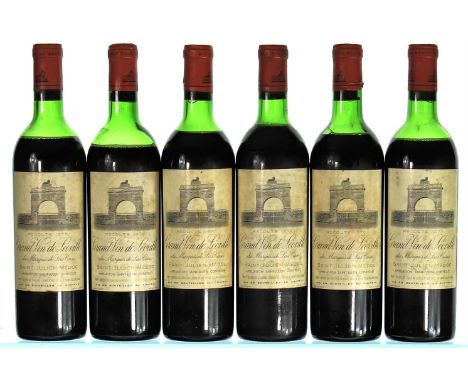 1970 Chateau Leoville Las Cases, 2eme Cru ClasseSt JulienStained labels2 bottles T/S, 2 bottles M/S, 1 bottle L/S6x75clThese 