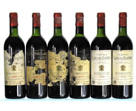1978 Chateau Langoa Barton, 3eme Cru ClasseSt JulienBadly damaged labels6x75clThese wines have been stored in an exceptional 