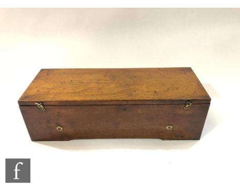 A keywind musical box playing six airs, serial no 10116, 27cm cylinder, the comb stamped De Lecoultar, fragment of tune card 