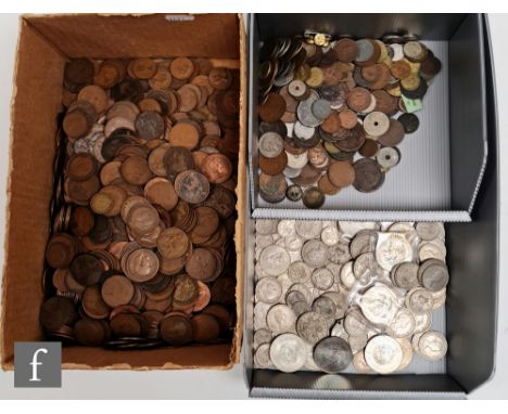 A large collection of 19th and 20th Century continental coinage, also post 1947 nickel and copper coinage. (qty) 