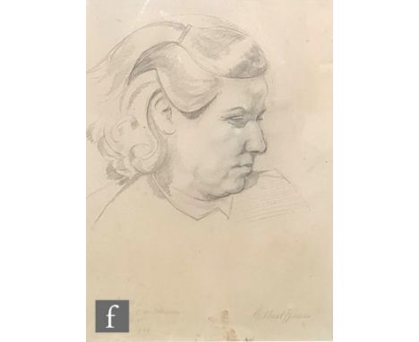 GILBERT SPENCER, RA (1892-1979) - 'Portrait of Mary Morris', pencil drawing, signed and inscribed 'to Professor E. de Selinco