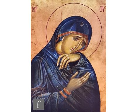 BRANKICA ACIMOVIC GRCIC (CONTEMPORARY) - Penitent Magdalene, icon, oil and gold leaf on panel, signed verso, unframed, 40cm x
