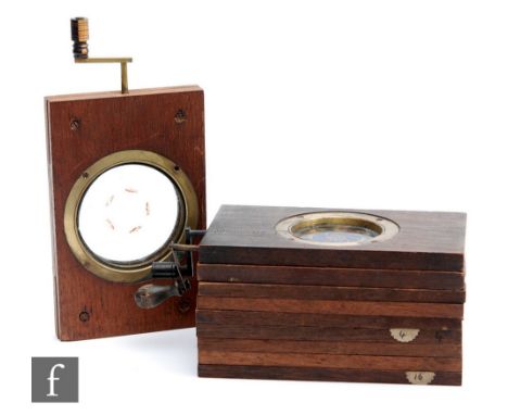 A collection of ten mechanical magic lantern slides including three hand crank examples, one stamped Archer &amp; Son?s, the 