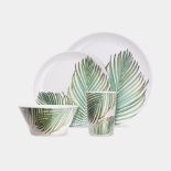 16pc Leaf Print Melamine Dinner Set. - ER47