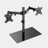 Dual Monitor Stand with Glass Base. - ER47