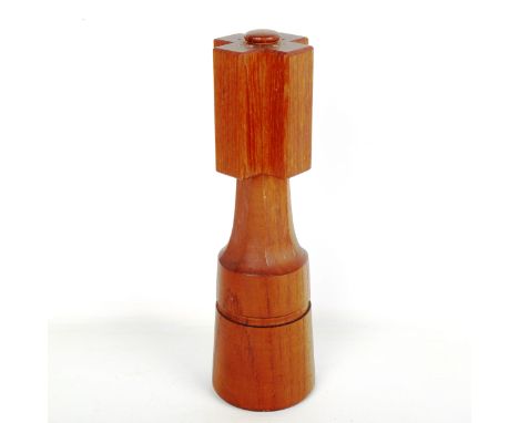 JENS QUISTGAARD for Dansk Designs,  a 1960s' teak "the Chess King", model 891, salt and pepper grinder, makers marks to base,