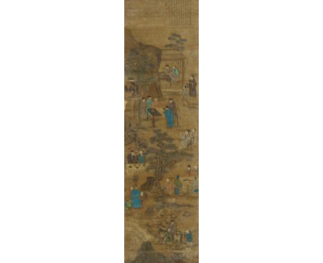 Darstellung der "Acht Unsterblichen im Weine", wie der Tang-zeitliche Dichter Du Fu (712-770) eine Gruppe von Poeten und Gele