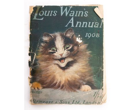WAIN, Louis. Louis Wain's Annual 1908, London: Bemrose & Sons, four tipped-in colour plates, num. b&w illustrations, pictoria