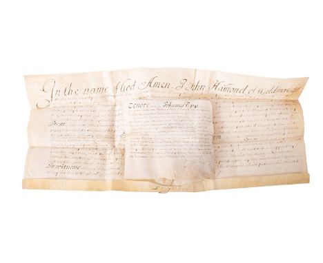 WILL AND TESTAMENT, GREAT WALDINGFIELD. The last will and testament of John Hammond of Waldingfeild (sic) Magna in the county