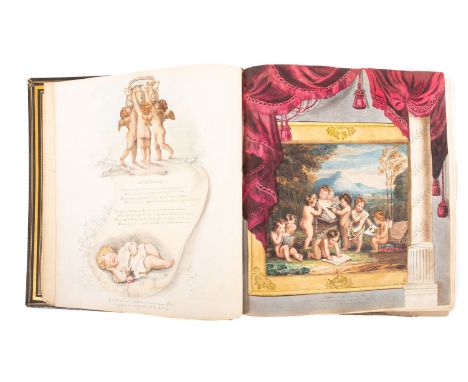 COMMONPLACE BOOK, C19TH. 'Album Vol.II 1835', an album of watercolours, drawings, collage, manuscript poetry and text, over 1