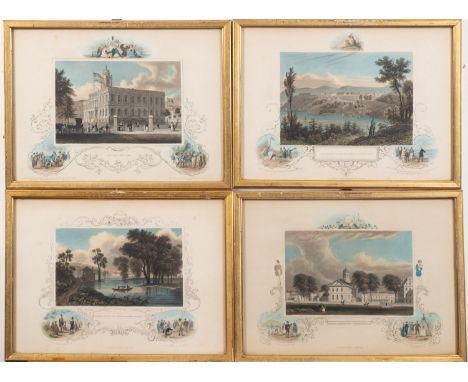 UNITED STATES. A group of four hand coloured engravings published by J. & F. Tallis (c. 1842-1849): Military School, West Poi