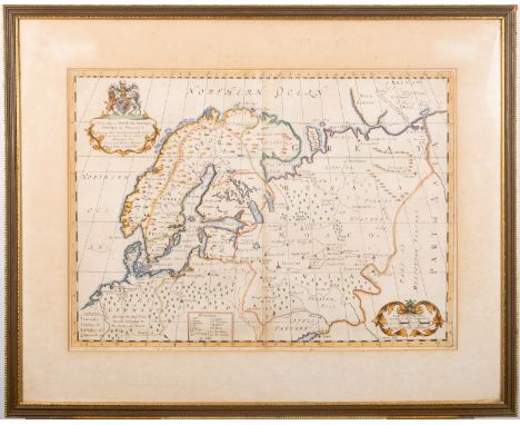 SCANDINAVIA. WELLS, Edward and James Moxon. A New Map of Denmark, Norway, Sweden, & Moscovy, hand coloured engraved map [1700
