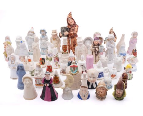 An extensive collection of candle extinguishers, primarily domestic and European ceramic with some glass and metal examples t