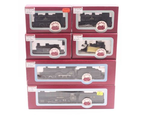 Six early Dapol 00 gauge locos to include a J94 in BR unlined black, early emblem, no.68068, an L&amp;Y Pug loco, in BR black