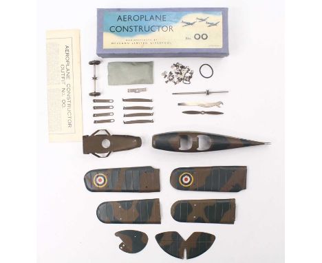 A Meccano Aero Constructor No. 00 circa 1938 Camouflage aeroplane outfit, this rare wartime issue is complete with instructio