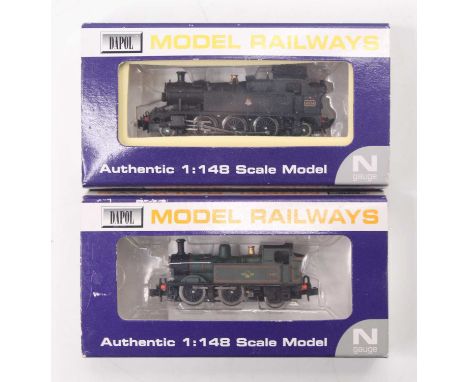 Two Dapol N gauge locos to include a 14xx in BR lined green late crest, no.1462, together with a 45xx in BR unlined black, ea