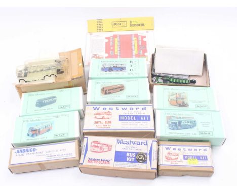 11 umade 1:72 scale white metal buses, including an RTC Models London Transport Q, sealed, an RTC Models Regal, sealed, an RT