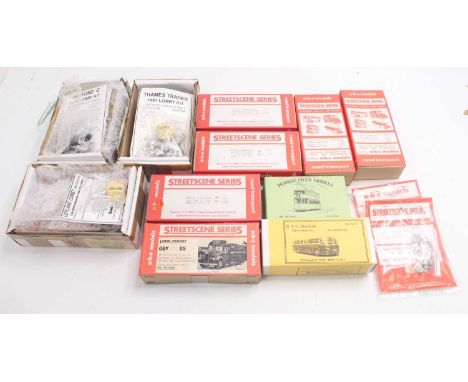 11 unmade 1:72 scale white metal kits for buses, including an ABS Streetscene Series London Transport 1939 RT central, sealed