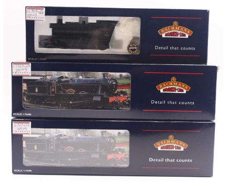 Three Bachmann 00 gauge lcoos to include a Hall class in BR lined green, early emblem, no.6969, "Wraysbury Hall", a Hall clas