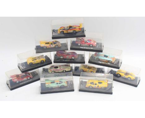 12 1:43 scale Solido modern issue diecast vehicles to include a Ferrari 512, a Porsche 917, an Alpine A 442, a Ferrari TCR, a