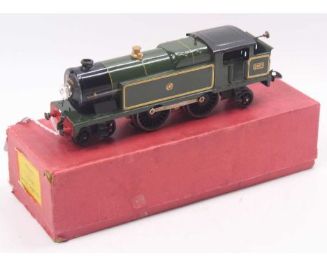 1936-41 Hornby E220 Special tank loco, 4-4-2 , GWR No.2221 green lined gold, 20v ac motor turns freely. No marks but very sli