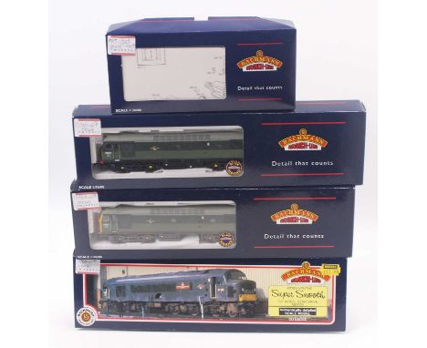 Four Bachmann 00 gauge locos to include a class 04 shunter, in BR black, early emblem, no.11226, a class 46 in BR green, late